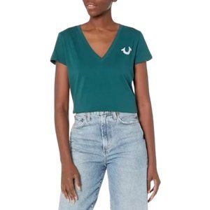 True Religion Women's Gradient Tr Slim V Neck Tee